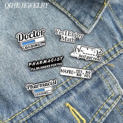QIHE Jewelry Mathematical Formula Enamel Pins Enjoy Math Knowledge Brooches Badges Fashion Cute Pin Gifts for Students Wholesale