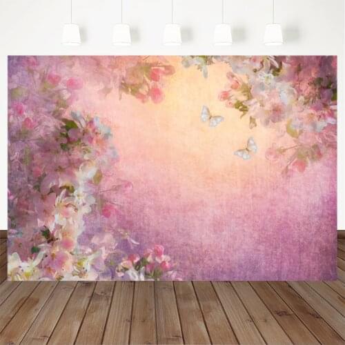 Mocsicka Photography Background Flowers Oil Painting Backdrop For Photo Abstract Butterfly Flowers Decoration prop studio