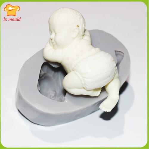LXYY Mould 3D Sleeping Doll Silicone Fondant Mold Soap Molds Chocolate Clay Moulds