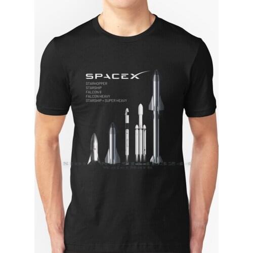 Spacex Rockets-Starship , Falcon Heavy , Falcon 9 Line Up T Shirt 100% Pure Cotton Spacex Elon Musk Starship Falcon 9 Falcon