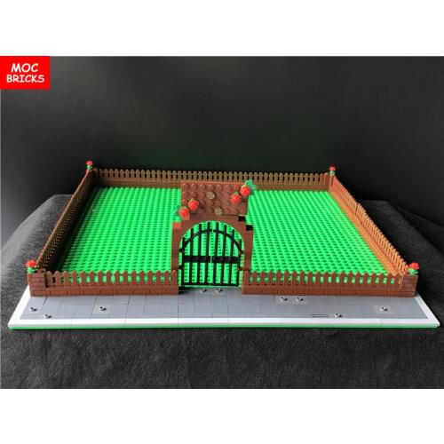 MOC Bricks Tree garden Plants House fence brick flower New Educational building block dolls toys for children gifts