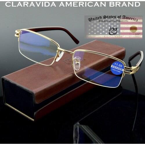 Titanium Alloy Men Ultralight Business Luxury Reading Glasses +0.75 +1.00 +1.25 +1.5 +1.75 +2.00 +2.25 +2.5 +2.75 +3 to +4