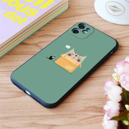 For iPhone Meow Meow Print Soft Matt Apple iPhone Case 6 7 8 11 12 Plus Pro X XR XS MAX SE