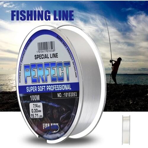 Newly 100m Nylon Fishing Line Anti Curl Super Strong Pull Cut Water Quickly Wear Resistant Bite Resistant Fishing Line