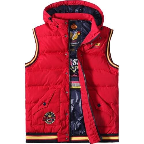 New Shark Men Vest 79% Duck Down-Feather Vest Casual Fashion Business Top Embroidery Winter Style Coat Top quality Size M- 3XL
