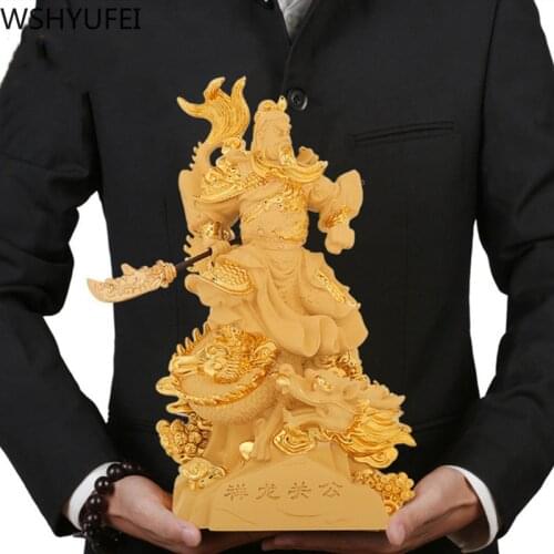 New style God of wealth resin decorations Auspicious gifts Living room study office Desktop decorations Shop decoration WSHYUFEI