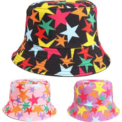 2021 Cotton fashion joker pentagram print Bucket Hat Fisherman Hat outdoor travel hat Sun Cap Hats for men and Women 307
