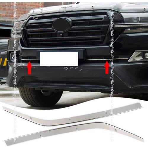 For Toyota Land Cruiser 2016-2020 stainless steel Front FogLight Grill Grille Molding trim decor strips Car Accessories
