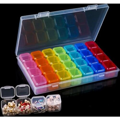 Diamond Painting Case 28 Grid Plastic Storage Box Tool Accessories for Diamond Painting Embroidery Sale