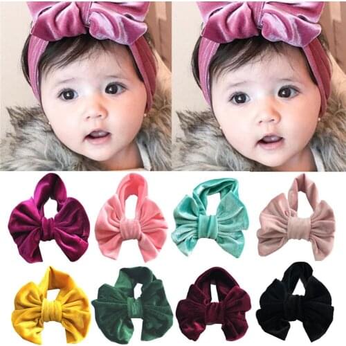 Cute Soft Baby Girls Kids Toddler Bow Hairband Headband Turban Knot Head Wrap