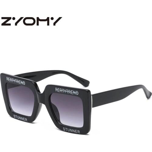 Q Fashion Square Oculos De Sol Letter Glasses Unisex Sunglasses Driving Glasses Retro Vintage Big Frame Brand Designer Goggle