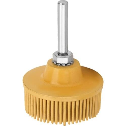 50mm/2 Inch Bristle Disc Emery Rubber Abrasive Brush Polishing Grinding Wheel For Burr Rust Removal