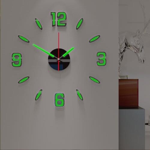Luminous DIY Wall Clock Living Room Modern Minimalist Mute Creative Clock Table Home Decoration Acrylic Wall Sticker Wall Clock