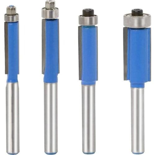 4pcs/set 1/4inch Hard Alloy Handle Engraving Trimmer Wood Router Bits Milling Cutter Tools