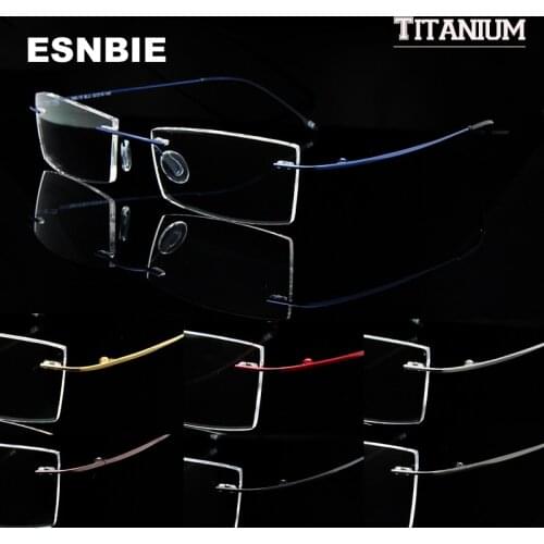 Ultralight Titanium Rimless Glasses Gold Men Small Square Frameless Eyeglasses Frame Women Optical Frame Flexible Slim Leg