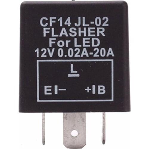 3pins Car Motorcycle LED Flasher Relay 12V Universal Electronic Adjustable Freauency LED Turn Signal Light Blinker Flasher Relay