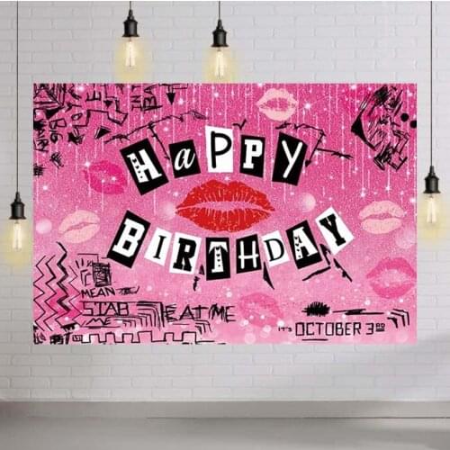 Mean Girls Theme Birthday Party Backdrop Burn Book Teen Girls Birthday Party Decoration Rose Pink Glitter Early 2000s Backdrop