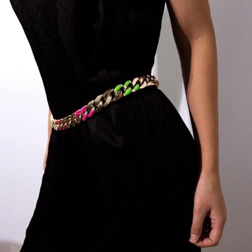 Women Waist Chain Colorful Fashion Simple Colorful Chunky Waist Chain Belt Body Chain