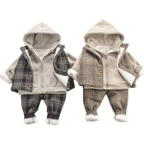 Winter Gentry Boys Outfits Baby Boy Clothes Cotton Thicken Warm Childrens Clothing Thick Toddler Kids Suits Christmas Costume