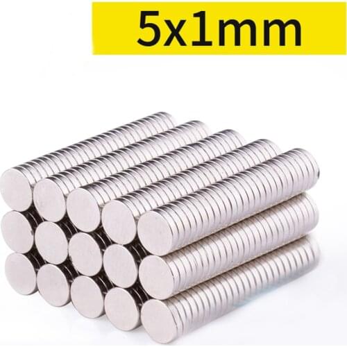 10/20/50/100pcs Neodymium Magnets 5mm x 1mm Round Rare Earth Ring Disk Strong Craft Magnets N35
