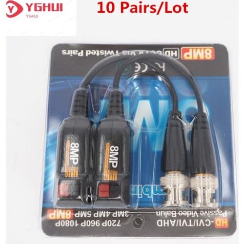 10 Pairs CCTV Video Balun Passive Video Transceiver BNC Cat5 UTP Dvr Security Camera Accessories Surveillance Twisted