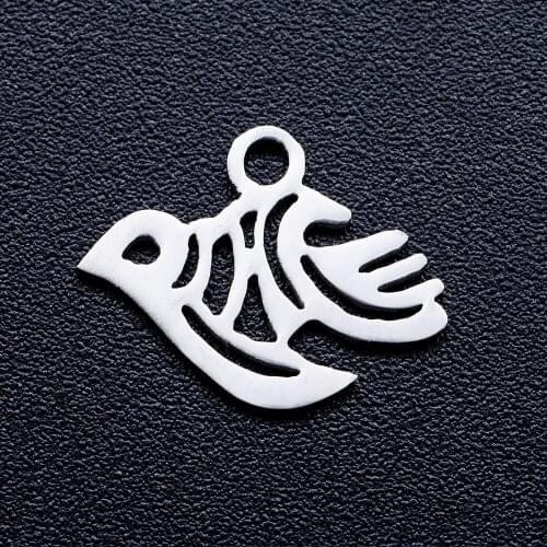 10pcs/lot Hollow Bird DIY Jewelry Charms Wholesale 100% Stainless Steel Never Tarnish Pendants Factory Direct