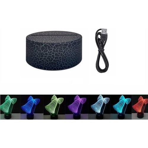 100Pcs 100MM 3D Crackle Black White Base RGB 7Colour Led Night Light Touch Table Lamp Holder Room Decor Gift