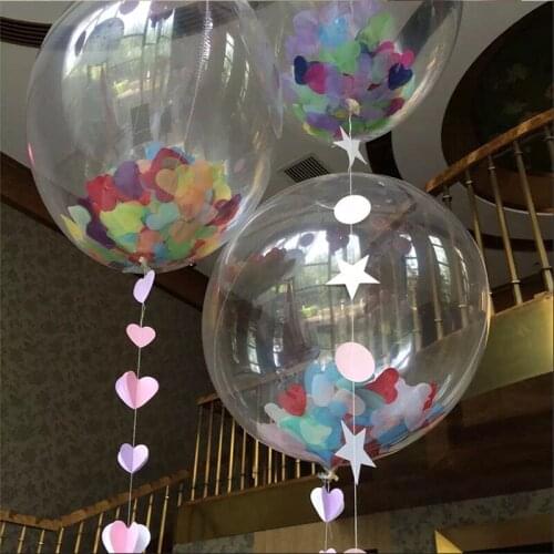 24 inch Transparent Wave Ball Birthday Wedding decorate Circular Helium Bubble Balloon Party Supplies Colorful paper pendant