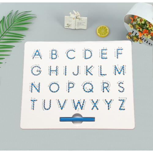 26 Alphabet Numbers Magnetic Tablet Drawing Board Pad Toy Bead Magnet Stylus Pen Writing Memo Board Learning Educational Kid To