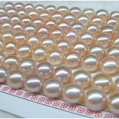 AAA Wholesale Half Hole Button Loose Pearls 7-8mm Pink Freshwater Pink Pearl