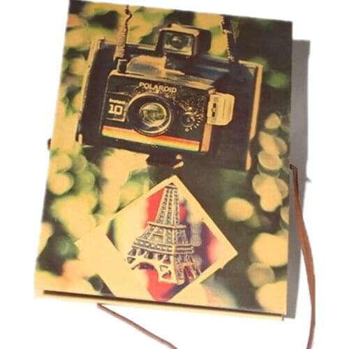 Free shipping DIY handmade hardcover kraft paper folding album black card cattle card paste accordion creative photo album