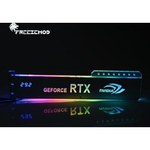 FREEZEMOD graphics card bracket temperature display double mirror effect slidable module VGA holder for pc water cooler.XKZJ-WD