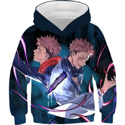 Autumn New Hoodie Teenager Comic Hooded Children Fashion Hoody Pullover Tops 3D Printed Kids Boys Japanese Anime Harajuku Coat