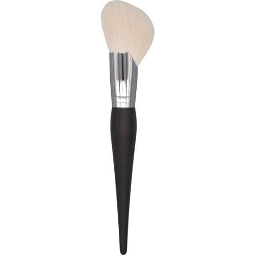 U15 Professional Handmade Makeup Brush Soft Saikoho Goat Hair Angled Fan Shape Face Powder Brush Ebony Handle Make Up Brushes