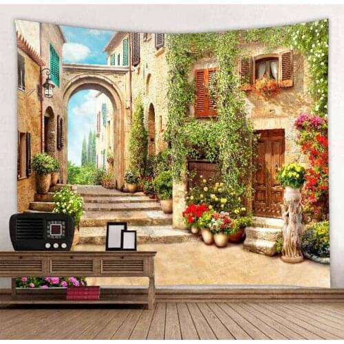 Beautiful Ancient Architecture Print Wall Hippie Tapestry Landscape Home Decor Wall Rug Carpets Hanging Big Couch Blanket