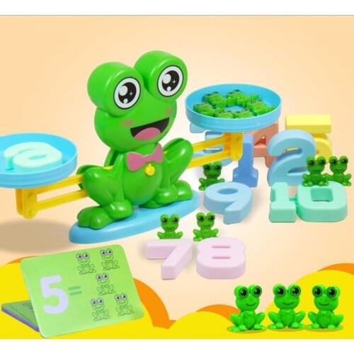 Math Match Game Frog Digital Balance Scale Toy Early Learning Balance Digital Addition Subtraction Math Toys