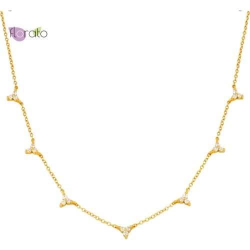 Minimalist Womens Necklace 925 Silver Exquisite Fashion CZ Jewelry High Class Elegant Necklace For Women Birthday Wedding Gift