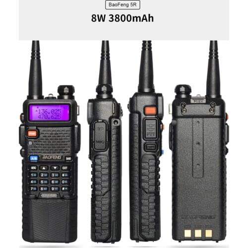Upgrade 8W BaoFeng UV-5R Walkie Talkie VHF/UHF Handy Dual Band CB Two Way Radio Transceiver 3800mah Li-thium Battery