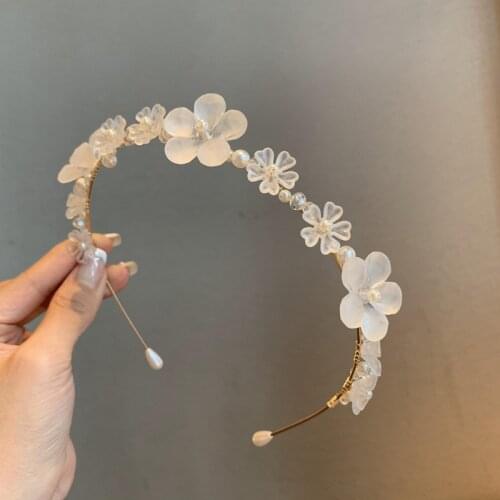 Super fairy girl hair band South Korea sweet production winding flower hairhoop go out headband thin edge press hair accessories