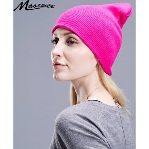 Autumn Winter Solid Black Beanie Hats Solid Ski Hat Knitted Skuilles Beanies Women Men Lady Unisex Plain Warm Soft Bone Cap 2018