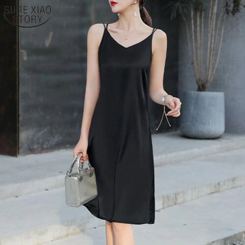 Backless Solid Satin Dress Women 2021 Spaghetti Strap Sexy Womens Summer Dresses Partynigth Woman Dresses Vestidos 13203