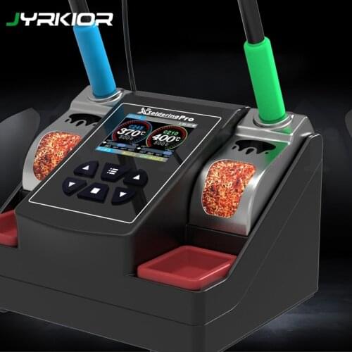 Xsoldering Pro Lead-free Soldering Station Double Station Rapid Heating Soldering Iron Kit Universal JBC C210 C245 Handle Tip