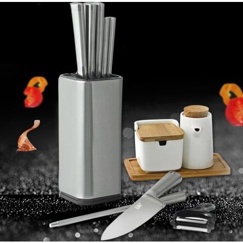 Stainless Steel Kitchen Knife Stand Tool Holder Multifunctional Tool Holder 8 Knife Block Knife Bag Kitchen Knife Holder