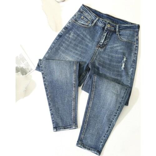 Ripped Jeans For Women Vintage Casual Harem Denim Pants Womens High Waist Boyfriend Jean Female Loose Trousers Plus Size 5XL