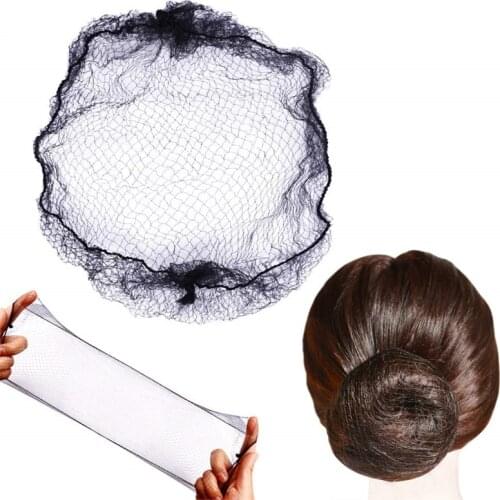 60cm 70cm 80cm 100cm Soft Elastic Nylon Hair Net Star Dance Recital Buns Hair Extension Weaving Cap Black Invisible Hairnets