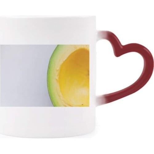 Fresh Tropical Fruit Avocado Picture Morphing Mug Heat Sensitive Red Heart Cup