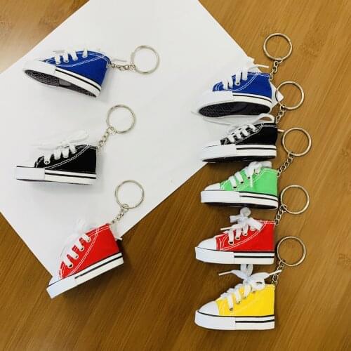 Motorcycle Bike Kickstand Enlarger Canvas Sneaker Tennis Shoe Keychain Sports Shoes Keyring Funny Gifts