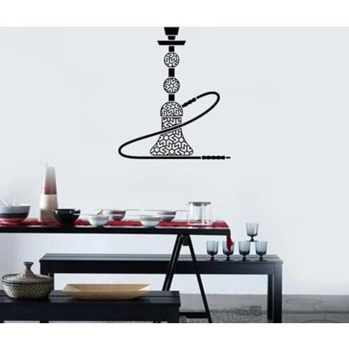 Hookah Vinyl Wall Decal Shisha Bar Smoking Room Arabic Style Interior Stickers Mural Removable Shop Window Decals L847