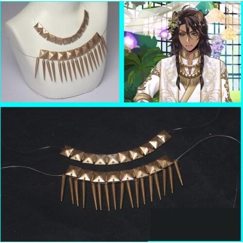 Twisted-Wonderland Leona Kingscholar Cosplay Necklace Rivets Savanaclaw Cosplay Accessories Halloween Props