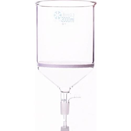 Filtration funnel,with grinding mouth sand board,Capacity 2000ml,Joint 24/29,Sand board specifications G1,Bush funnel,sand board